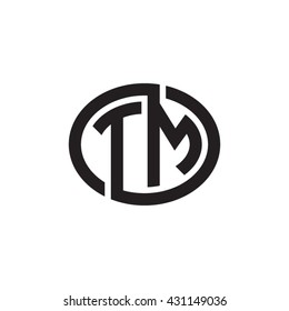 TM initial letters looping linked ellipse monogram logo