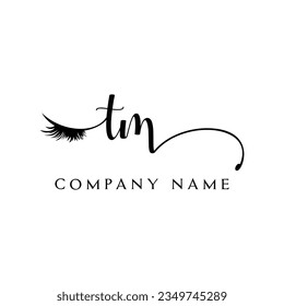 TM logotipo inicial lash vectores de pestañas