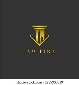 TM initial monogram logo for lawfirm with creative polygon design