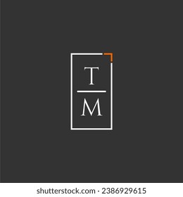 TM initial monogram logo for technology with square style design