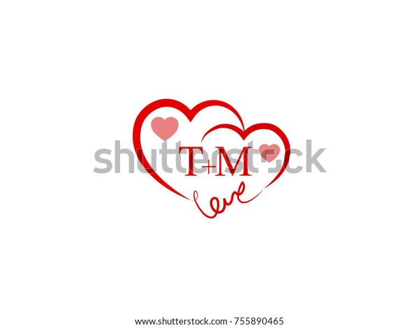 Tm Initial Wedding Invitation Love Logo Stock Vector Royalty Free 755890465