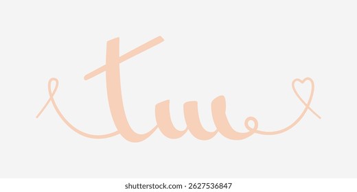 TM initial wedding monogram calligraphy vector illustration. Hand drawn lettering t and m love logo design for valentines day poster, greeting card, photo album, banner print or tattoo.