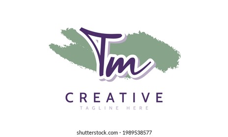 TM Initials, handwriting logo vector