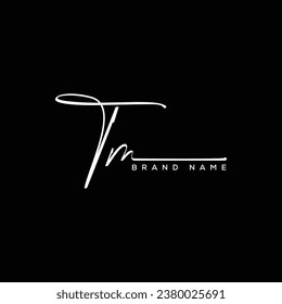 TM letter beauty handwriting vector logo. 