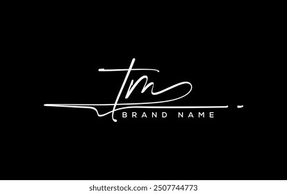 TM letter beauty handwriting vector logo. 