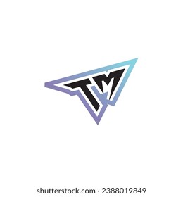 combinación de letras de TM compatibilidad con logotipos geniales o logotipo inicial de juegos como diseño de concepto inspirador