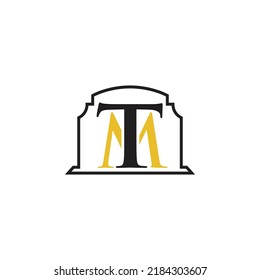 Design des Logos in TM-Buchstaben Creative Modern T M Letters Symbol Vektorgrafik. MT TM initialisiert das Logo-Design eines Monogrammbuchstaben-Buchstabens. 
