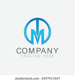 TM letter logo minimal design Free vector