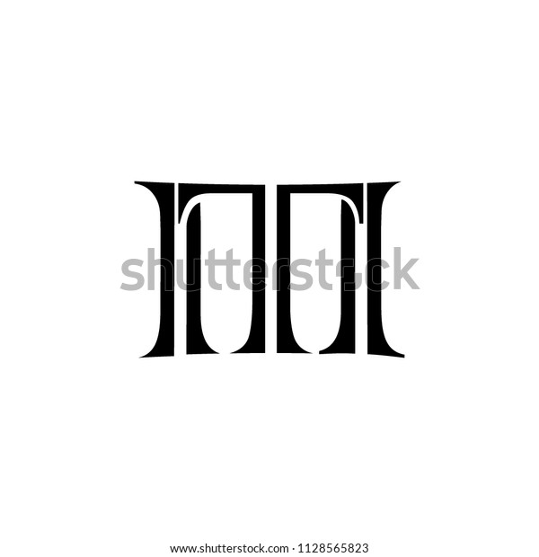 Tm Letter Logo Vector Monochrome Stock Vector (Royalty Free) 1128565823