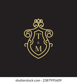 TM line vintage initial logo in high quality professional design that will print well across any print media