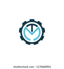TM logo design with gear
