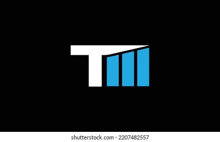 TM logo letter design on luxury background. MT logo monogram initials letter concept. TM icon logo design. MT elegant and Professional letter icon design on black background. M T MT TM