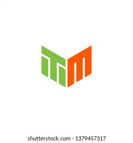 TM Logo Letter Initial With Green and Orange Colors