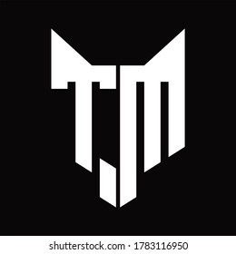TM Logo monogram with fox head shape design template