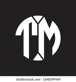 TM Logo monogram with piece circle ribbon style