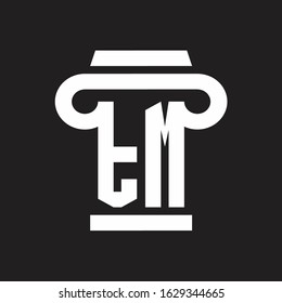 TM Logo monogram with pillar style design template