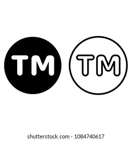 TM mark icon, isolated on white background