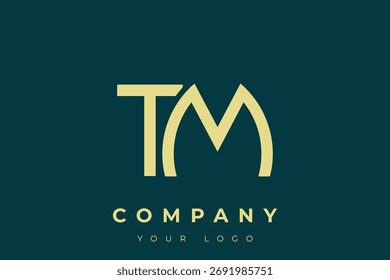 TM Modern Golden Logo. Este logotipo moderno e elegante apresenta um design elegante monograma combinando as letras A e B em uma forma estilizada e minimalista.