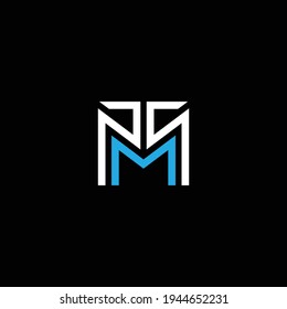 TM o MT abstract sobresaliente negocio profesional impresionante marca artística empresa de diferentes colores ilustración logo