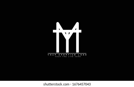 TM MT abstract vector logo monogram template