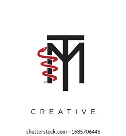 diseño del logotipo de mantenimiento de Tm o mt