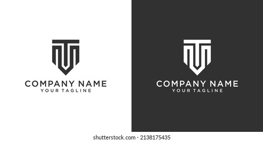 TM or MT initial letter logo design vector