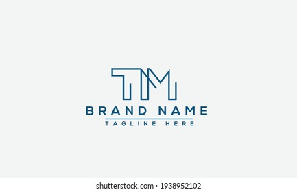 TM, MT Logo Design Template Vector Graphic Branding (Elemento de promoción de marca gráfica vectorial).