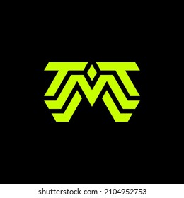 Logo de TM MT. la letra T y M se combinan perfectamente en un nuevo logotipo moderno y original