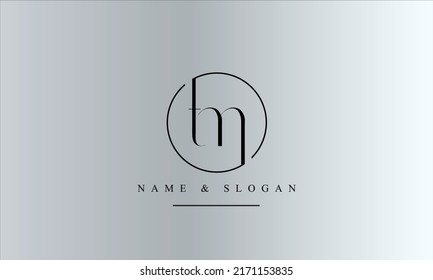 TM, MT, T, M abstract letters logo monogram