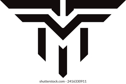 TM, MT, T, M letter modern logo icon design