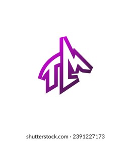 TM Premium emblem logo initial esport and gaming design concept