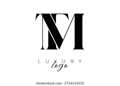 TM Serif Letter Monogramm Typografie-Logo für elegante Premium-Branding-Identität