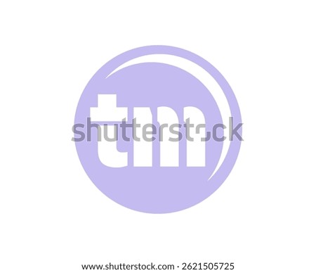 TM sport emblem or team logotype. Ball logo with a combination of Initial letter T and M for balls shop, sports company, training, club badge. Vector illustration.