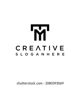 TM T M MT Logo Buchstaben Logotype Symbol Schriftart Monogramm