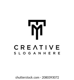 TM T M MT Logo Buchstaben Logotype Symbol Schriftart Monogramm