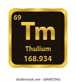 Tm - Thulium chemical element icon. The chemical element of the periodic table. Sign with atomic number. 