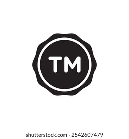 Signo de Vector blanco y negro del icono de la Marca comercial del TM