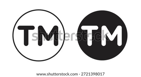TM trademark icon concept set. Simple icon collection