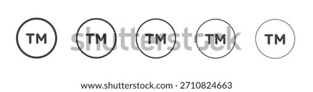 TM trademark icon design, logo, app, UI. Vector illustration, EPS