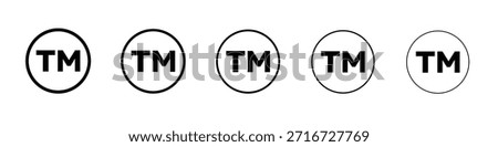 TM trademark icon design, logo, app, UI. Vector illustration, EPS