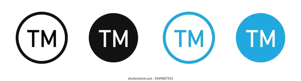 Marca de icono de Marca comercial de TM en estilo relleno