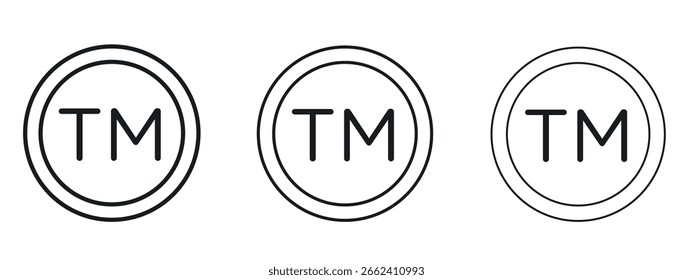 Diseño de línea simple del icono de la Marca comercial del TM - Ilustración vectorial simple