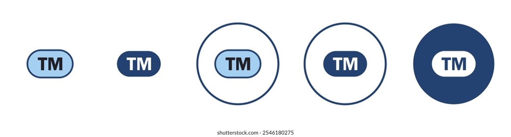 Icono de Marca comercial TM Arte de línea delgada aislado