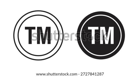 TM trademark icons. Outline icons vector collection. flat illustrations