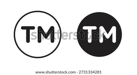 TM trademark icons set. Simple line vector illustration