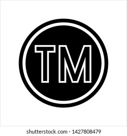 TM Trademark Symbol Icon, Tm Symbol, Unregistered Trademark Symbol Icon Vector Art Illustration