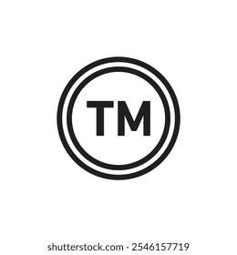 Icono de Vector de línea delgada de Marca comercial TM