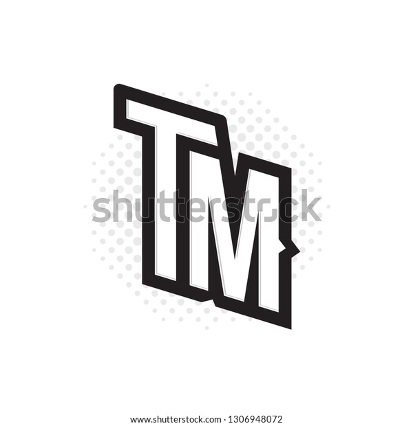 Tm Vintage Monogram Logo Pop Art Stock Vector Royalty Free Tm Vintage Monogram Logo Pop Art Stock Vector Royalty Free