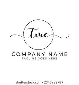 Marca de letra TMC o tmc diseño del logotipo del vector de caligrafía abstracta
