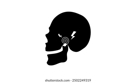 TMD temporomandibular disorders Disorders, black isolated silhouette